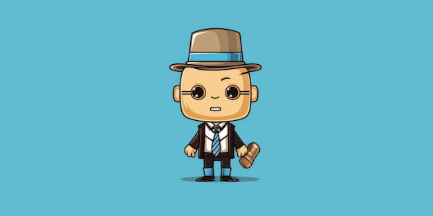 Banker mascot for a company logo line art Generative AI