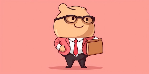 Banker mascotte voor een bedrijf logo lijn kunst Generatieve AI