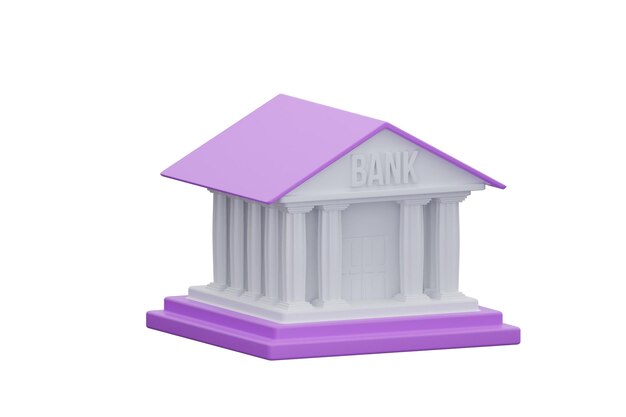 Bankfinanciering isoleren witte achtergrond 3D-rendering