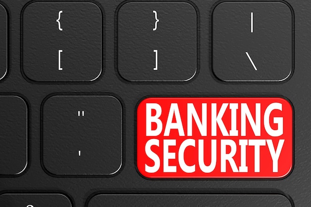 Banking Security on black keyboard