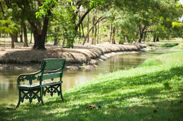 Bankje in het park.