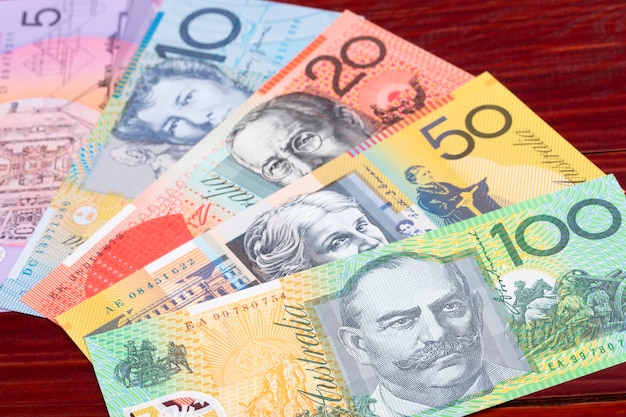 Banknotes from Australia a background