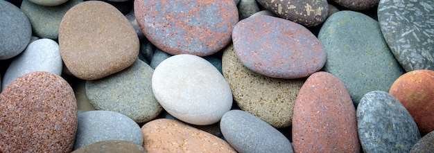 Banner abstract smooth round pebbles texture