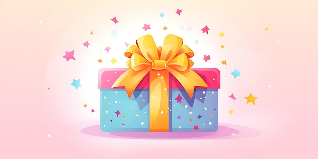 Banner of an adorable gift box adorned with cute decorat creative concept boxes gift design