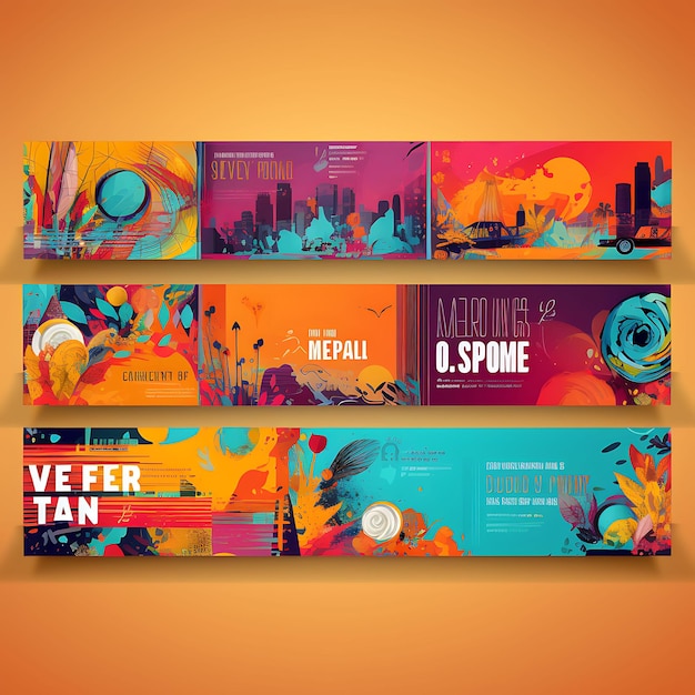 Banner Ads Design Concept With Difference Style And Decoration Graphic with Insane Creative