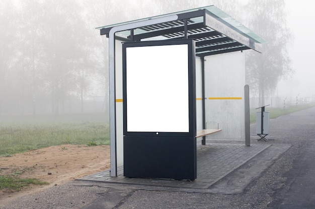 Banner for advertising at bus stop isolated