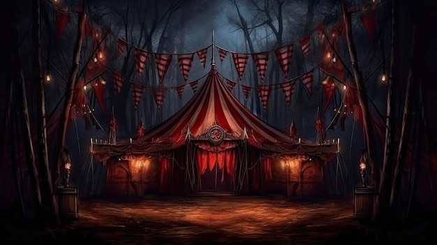 Photo of banner for background haunted carnival te creative backgrounds