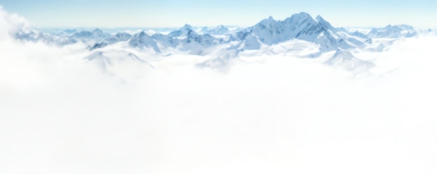 banner background Panorama of winter mountains and fog with copy space ai generated