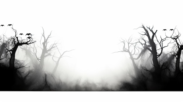 Photo of banner for background spooky forest sil d backgrounds