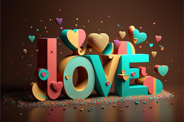 Banner background with illustration for Valentine39s Day written love