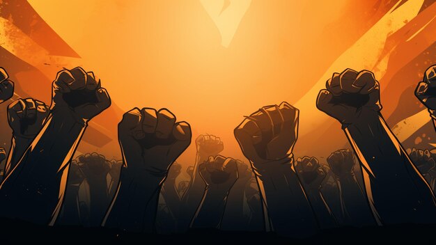 Banner for Black History Month with human fists