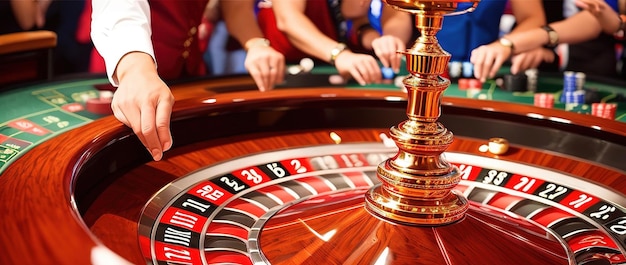 Banner Casino spel roulettewiel draaiende Generation AI