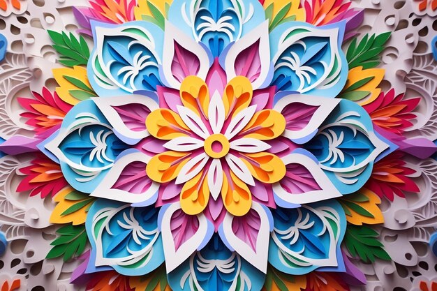 Фото Баннер, состоящий из традиционных видов мандалы в цветах, созданных ай