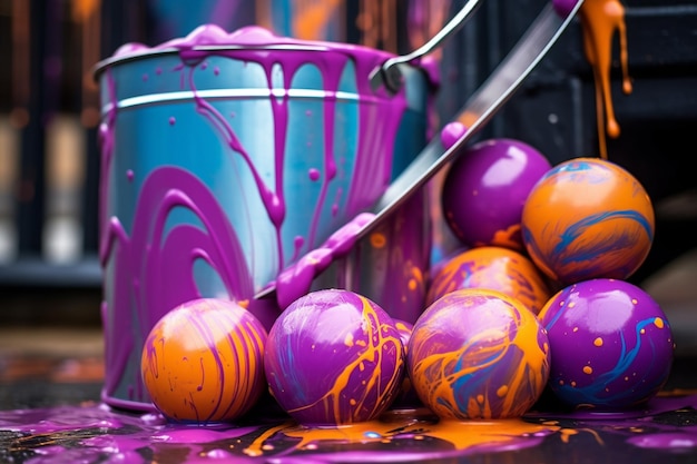 伝統的な種の塗料で構成されたバナー 祝祭の休日スクコット アイが生成された
