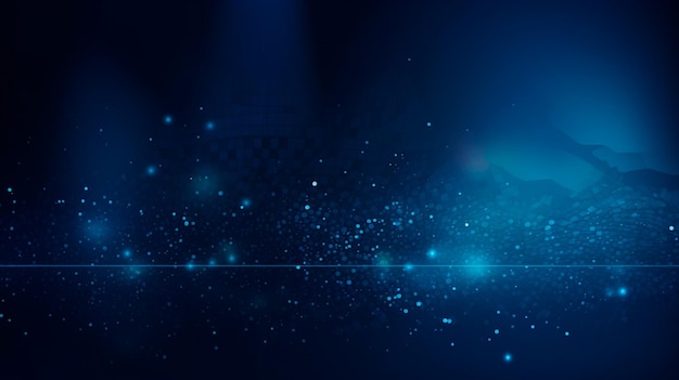 Banner deep blue background technology background business concept digital background bokeh generative ai illustrator