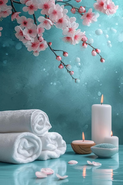 a banner depicting a simplistic couples spa setting
