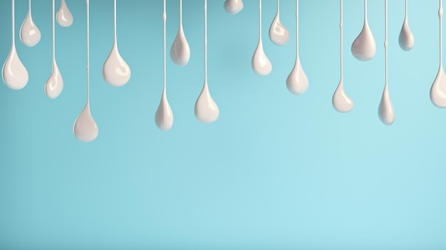 Banner drops on a pastel blue background