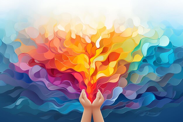 Banner of embrace diversity hands rainbow colors abstract background i design art 2d clipart ideas