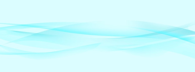 Banner of flowing waves on bright blue background Copy space