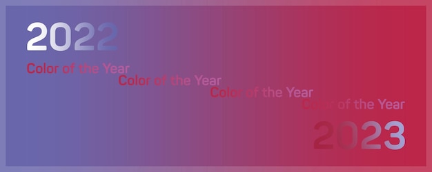 Banner gradient transition from color of the year 2022 Veri Perry to shade of 2023 Viva Magenta