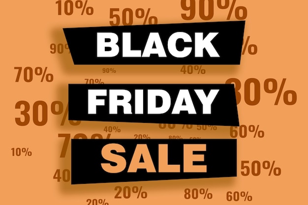 Banner illustration of black friday discount super sale design\
element for sale banners posters cards promotional marketing\
discount event