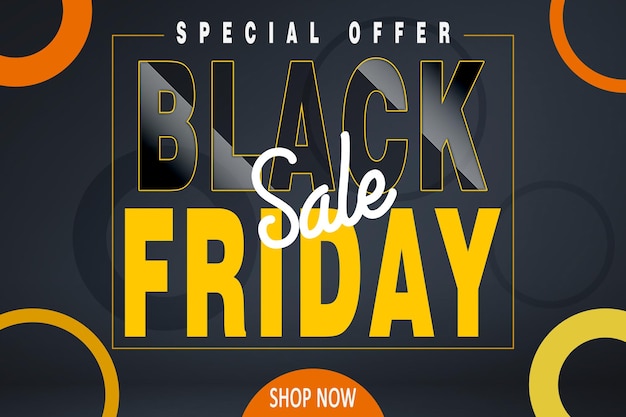 Banner illustration of black friday discount super sale design\
element for sale banners posters cards promotional marketing\
discount event