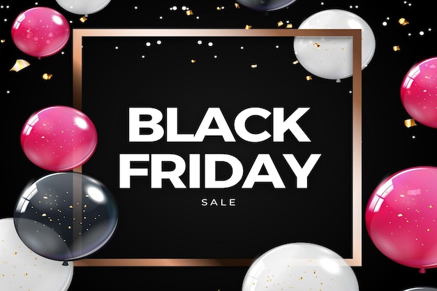 Banner Illustration of black friday discount super sale Design element for sale banners posters cards Promotional marketing discount event