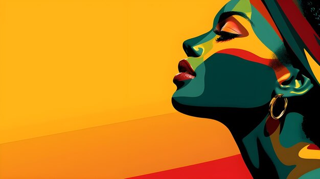 Photo banner illustration celebrating black history month and black lives matter in colors of african flag