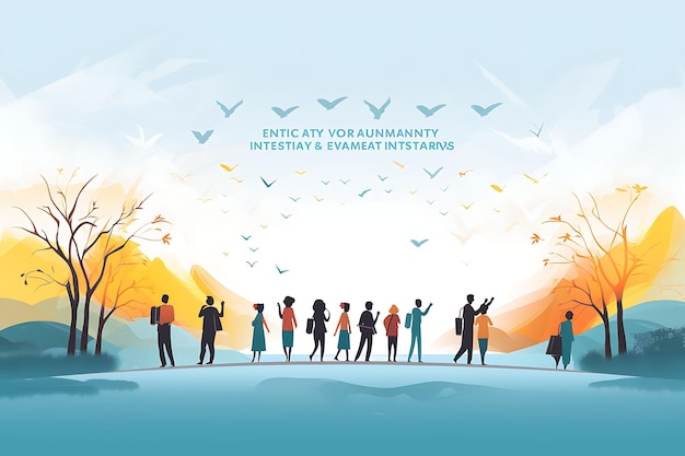 Banner Internationale Migrantendag met unieke en inclusieve ontwerpconcepten