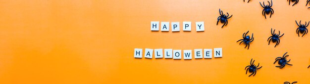 Banner Lettering happy halloween Flatly bats
