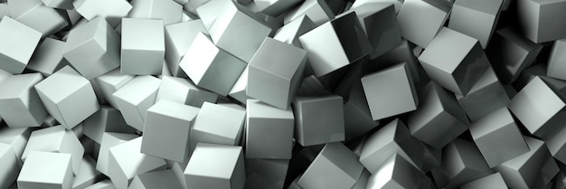 banner of many small white cubes