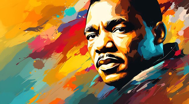 Banner of martin luther king jrs face with a palette and paintbrush v 2d design art creative post