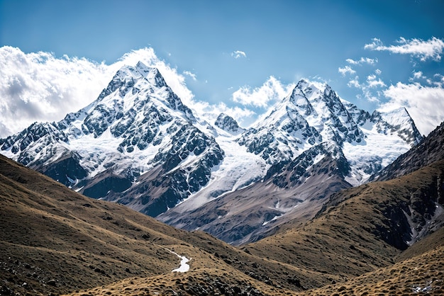 Banner met besneeuwde bergen Generatieve AI