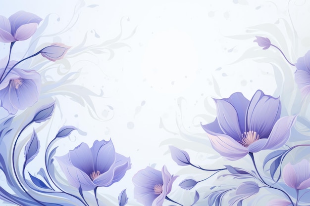 Banner met bloemen op een lichte periwinkle achtergrond ar 32 v 52 Job ID 89df9e0dd4e641fc99ec2fbe0160b6df