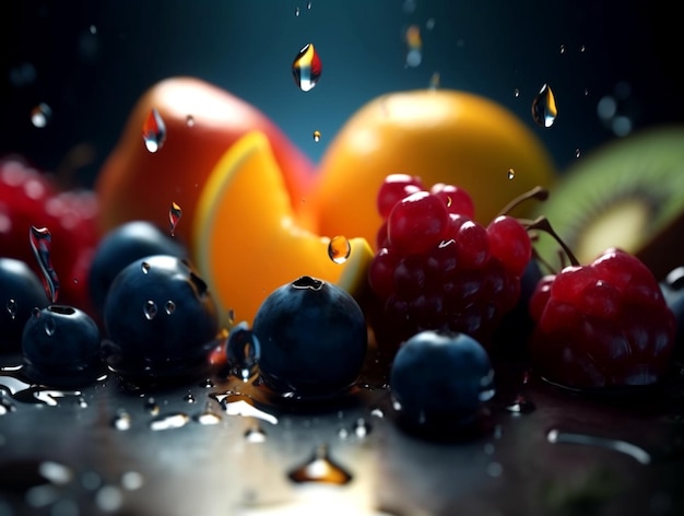 Banner met fruit- en bessensamenstelling