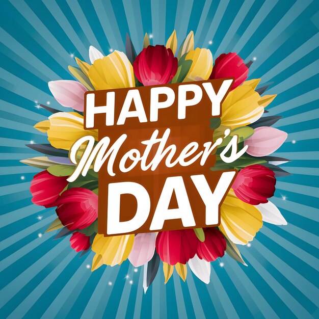 Foto banner met geschenken voor happy mothers day for social media post size