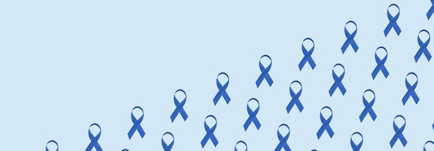 Banner met patroon blauw lint symbool van wereld diabetes dag
