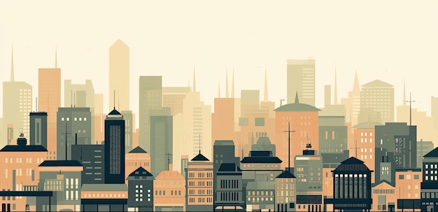 Photo banner of minimal of a city landscape panoramic view