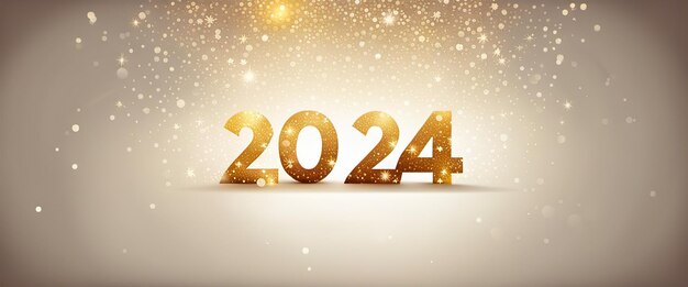 Banner new year celebrations gold greetings poster over light background generative ai