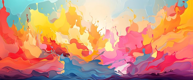 Banner of Creativity Paint Palette Vibrant Rainbow Colors Abstract Sha Design Art 2D Clipart Ideas