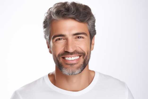 Banner perfect white teeth Male smile dental care and stomatology dentistry