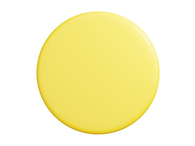 Banner plate 3d render round shaped yellow plaque with empty space for text for promotion and advertising poster