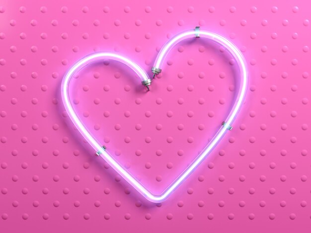 Photo banner pop art heart pink neon