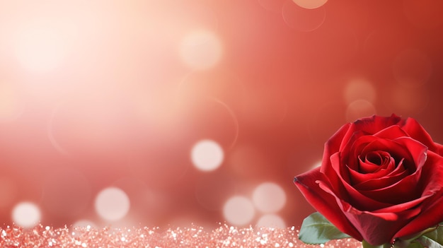 Banner Red rose bokeh red background