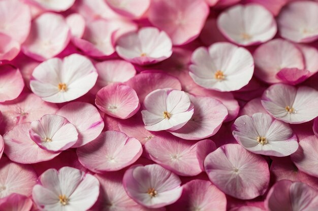 Banner sjabloon leuke achtergrond in zachte pastelroze kleuren Kleine lichte bloemen bloemblaadjes voorjaarsbeeld