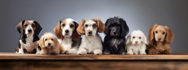 Photo banner of team cute dogs generative ai