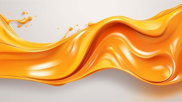 Banner template with 3d orange abstract brush stroke Generative AI