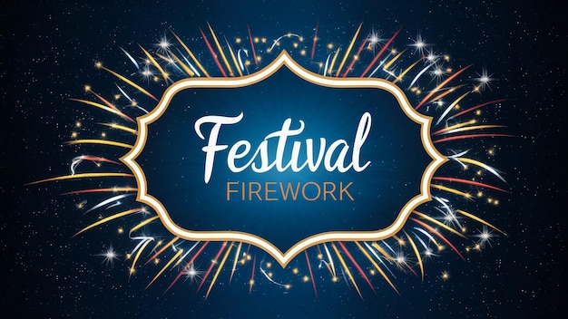 a banner that says festival fireworks with a banner that says festival on it