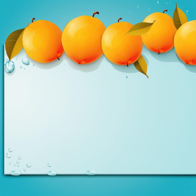 Banner with a cyan background and a mango with space for text food concept