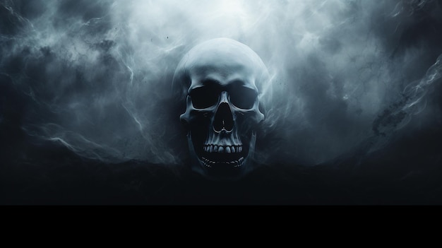 Premium AI Image | Banner with ghost skull Illustration horror background